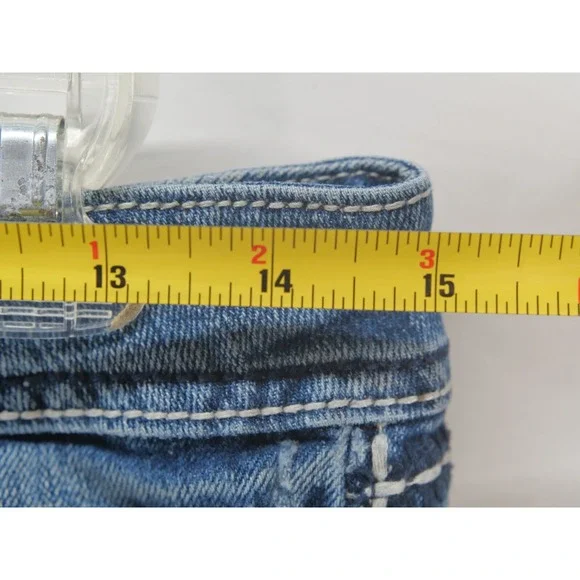 Miss Me Thick Stitched Pocket Dark Wash Straight Leg Jeans‎ Sz30 JP5014SK-4 - Picture 6 of 14